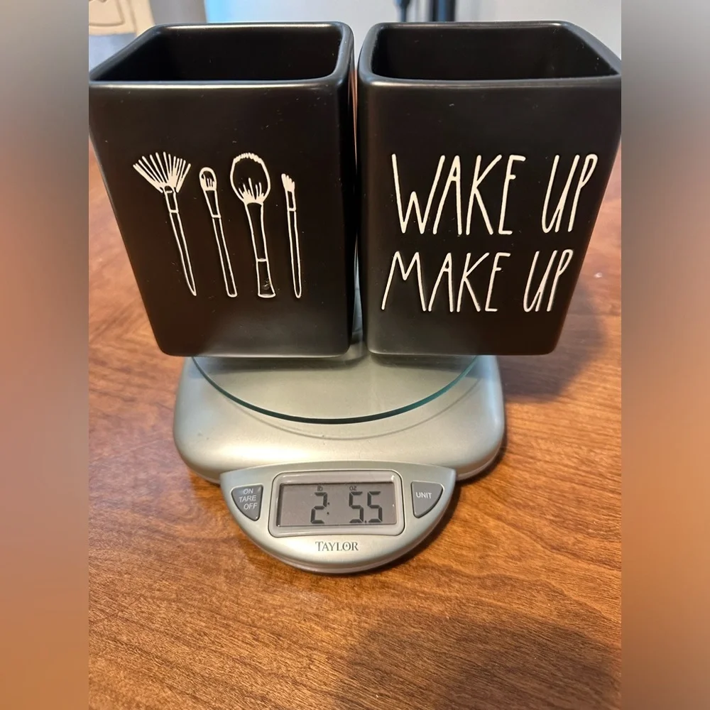 Rae Dunn “Wake Up Make Up” Black SET